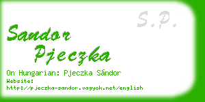 sandor pjeczka business card