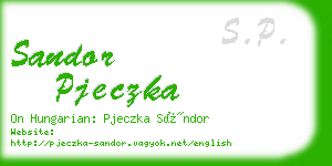 sandor pjeczka business card